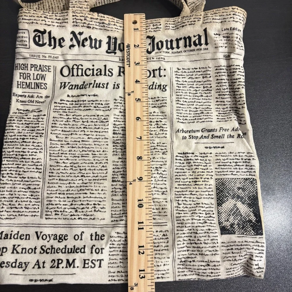 Kate Spade New York Journal Newspaper Print‎ Tote Bag Shopper